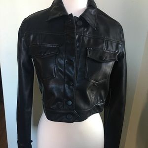 Forever 21 faux leather button up jacket S NWT